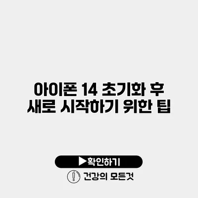 아이폰 14 초기화 후 새로 시작하기 위한 팁