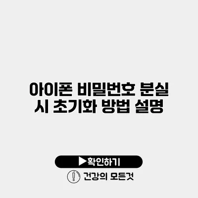 아이폰 비밀번호 분실 시 초기화 방법 설명