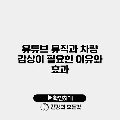 유튜브 뮤직과 차량 감상이 필요한 이유와 효과