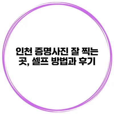 인천 증명사진 잘 찍는 곳, 셀프 방법과 후기