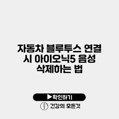 자동차 블루투스 연결 시 아이오닉5 음성 삭제하는 법