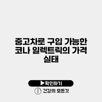 중고차로 구입 가능한 코나 일렉트릭의 가격 실태