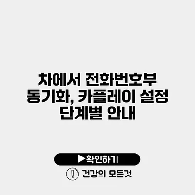 차에서 전화번호부 동기화, 카플레이 설정 단계별 안내