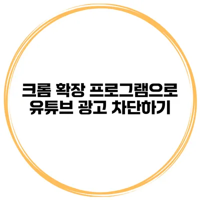 크롬 확장 프로그램으로 유튜브 광고 차단하기