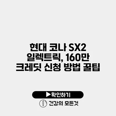 현대 코나 SX2 일렉트릭, 160만 크레딧 신청 방법 꿀팁