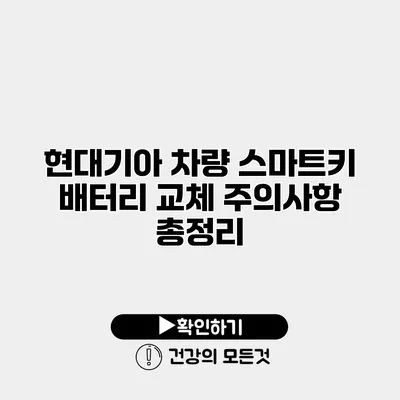 현대기아 차량 스마트키 배터리 교체 주의사항 총정리
