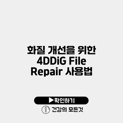 화질 개선을 위한 4DDiG File Repair 사용법