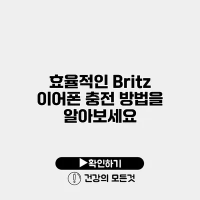 효율적인 Britz 이어폰 충전 방법을 알아보세요